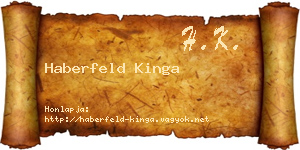 Haberfeld Kinga névjegykártya